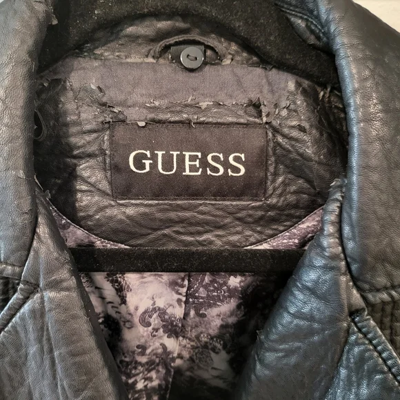 Woman's Guess Jaket, leather, gold zipper, punk, grunge - Picture 5 of 9